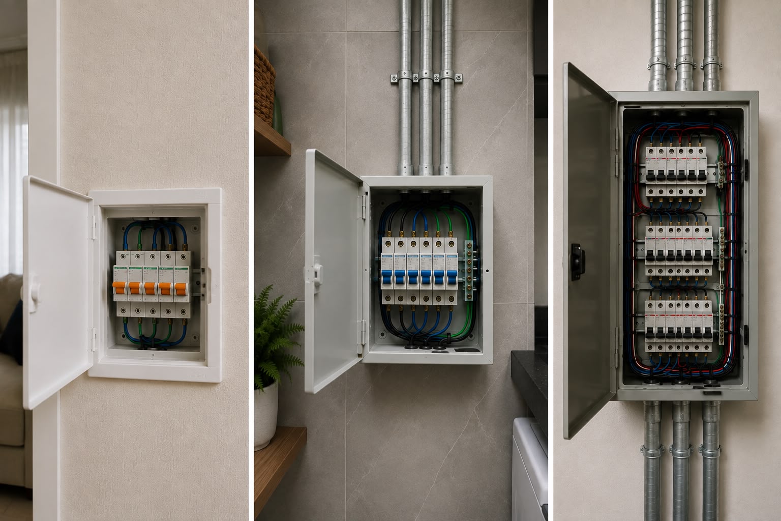 Quadro elétrico montado e organizado